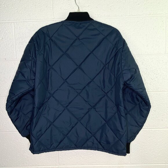 Vintage Dickson Industries Quilted Puffer Jacket Men M Navy Blue - Picture 2 of 8